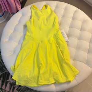 lululemon athletica Neon Yellow Halter Skater Dress
